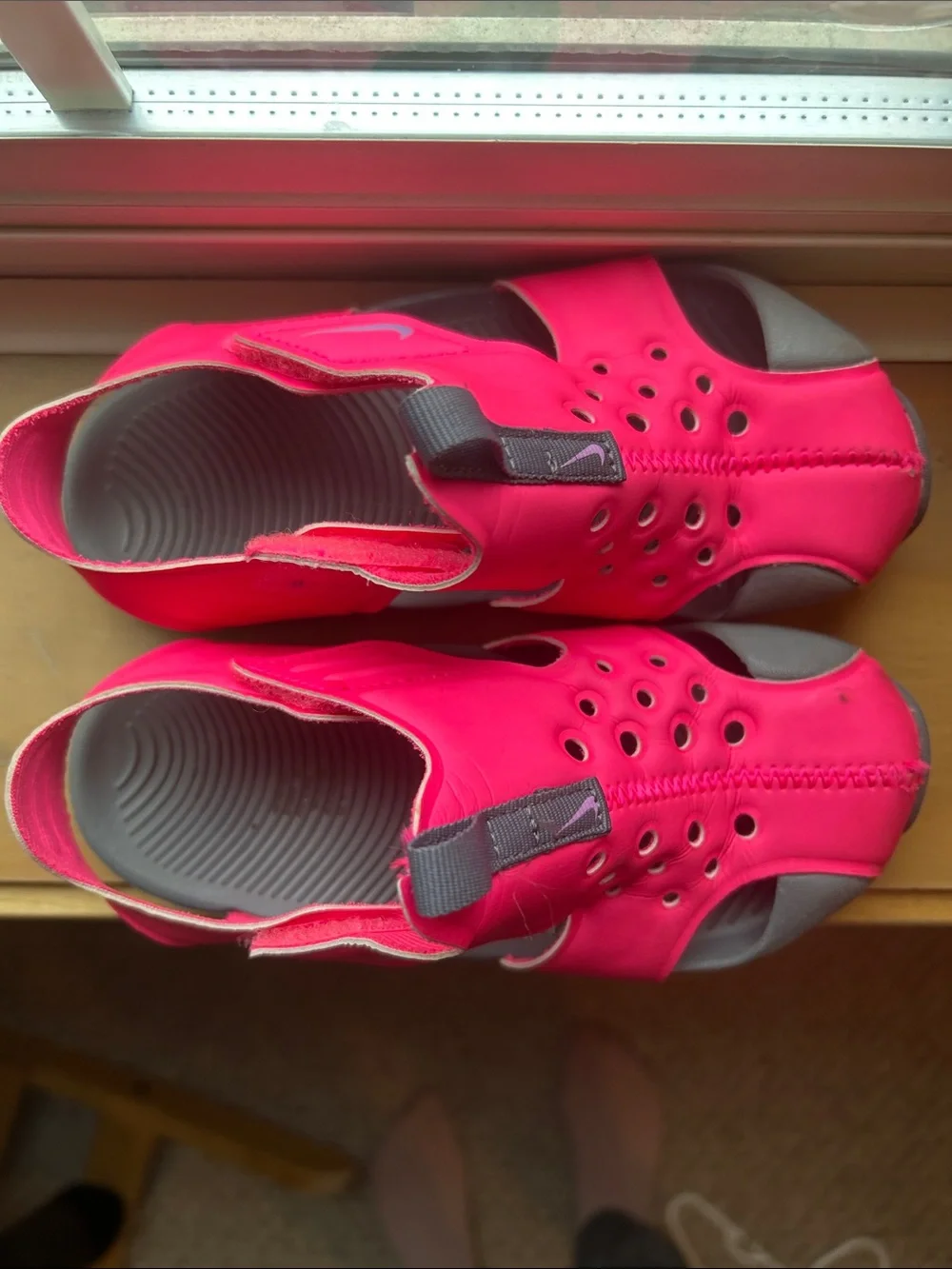 Nike Kids Water Shoes Bright Pink and Gray